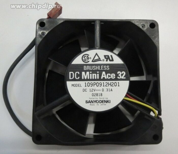 8007079223 Вентилятор Sanyo Denki DC Mini Ace 32 109P0912H201 92x32мм 12V 0.31A OEM Hirschmann — изображение 2