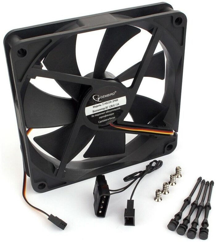 8048463201 Вентилятор Gembird S14025H-3P4M, 140x140x25, гидродин.подшипник, тихий, 3pin + Molex, провод 40см Hirschmann — изображение 7