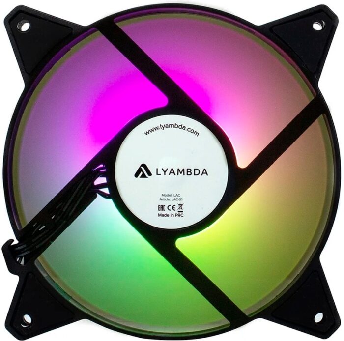 8056079455 Кулер Lyambda LAC-01 (чёрный, ARGB, 1100 RPM, 20.3 dBA, 36.54 CFM, 4-Pin/5v ARGB) Hirschmann — изображение 9