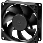 8048819265 GF80251B7-000U-AC9, DC Fans Axial Fan, 80x80x25mm, 12VDC, 33CFM, 0.11"H2O, Ball, Wire, Auto Restart, IP56 Hirschmann