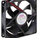 8006088259 G9225X12B-FGR, Fan Tubeaxial 12VDC Square - 92mm L x 92mm H Ball 66.0 CFM (1.85m³/min) 2 Wire Leads Hirschmann