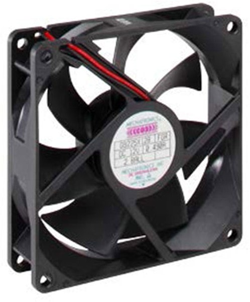 doc042436043 8006088259 G9225X12B-FGR, Fan Tubeaxial 12VDC Square - 92mm L x 92mm H Ball 66.0 CFM (1.85m³/min) 2 Wire Leads Hirschmann — изображение 1