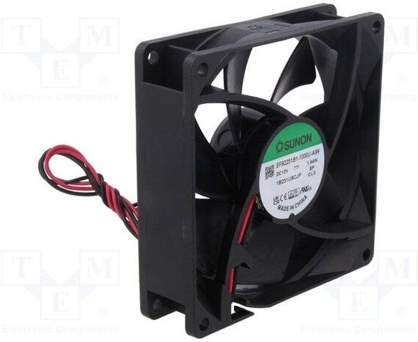 doc042495125 8033833803 EF92251B1-1000U-A99, Fan Tubeaxial 12VDC Square - 92mm L x 92mm H Ball 51.5 CFM (1.44m³/min) 2 Wire Leads Hirschmann — изображение 1