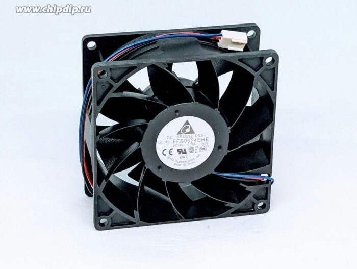 8005984575 FFB0924EHE, Fan Tubeaxial 24VDC Square - 92mm L x 92mm H Ball 110.2 CFM (3.09m³/min) 2 Wire Leads Hirschmann — изображение 2