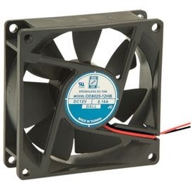 8005184115 OD8025-24HB, DC Fans DC Fan, 80x80x25mm, 24VDC, 40CFM, 0.1A, 35dBA, 3100RPM, Dual Ball, Lead Wires Hirschmann