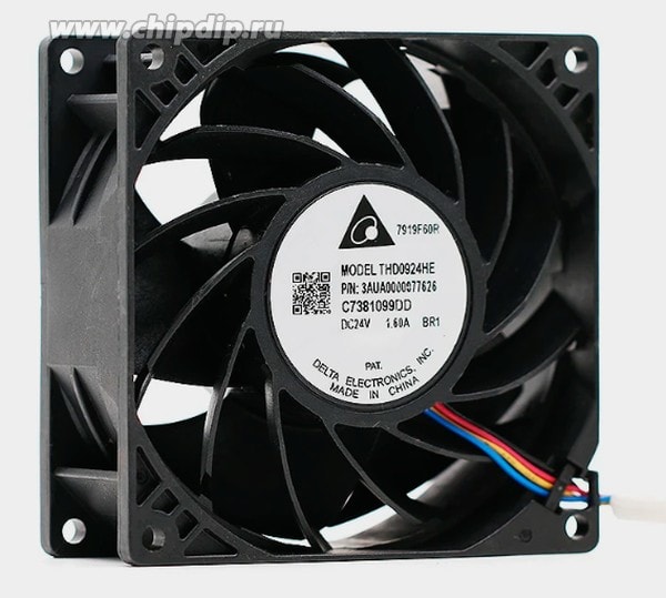 doc042854899 8012784143 Вентилятор Delta Electronics THD0924HE P/N:3AUA0000077626 C7380485DD 24v, 1.8/1.6A, 4pin Hirschmann — изображение 1
