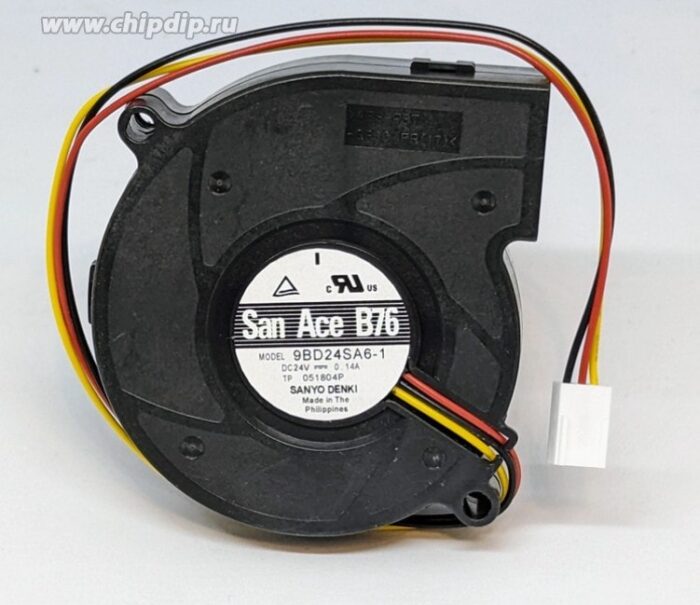 8008003732 Вентилятор Sanyodenki San Ace B76 9BD24SA6-1 24v 0.14A 3pin улитка Hirschmann — изображение 2