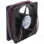 8006404565 8412NU, DC Fans DC Tubeaxial Fan, 80x80x25mm, 12VDC, 40.6CFM, 1.7W, 3100RPM, Ball Bearing, IP68 Hirschmann