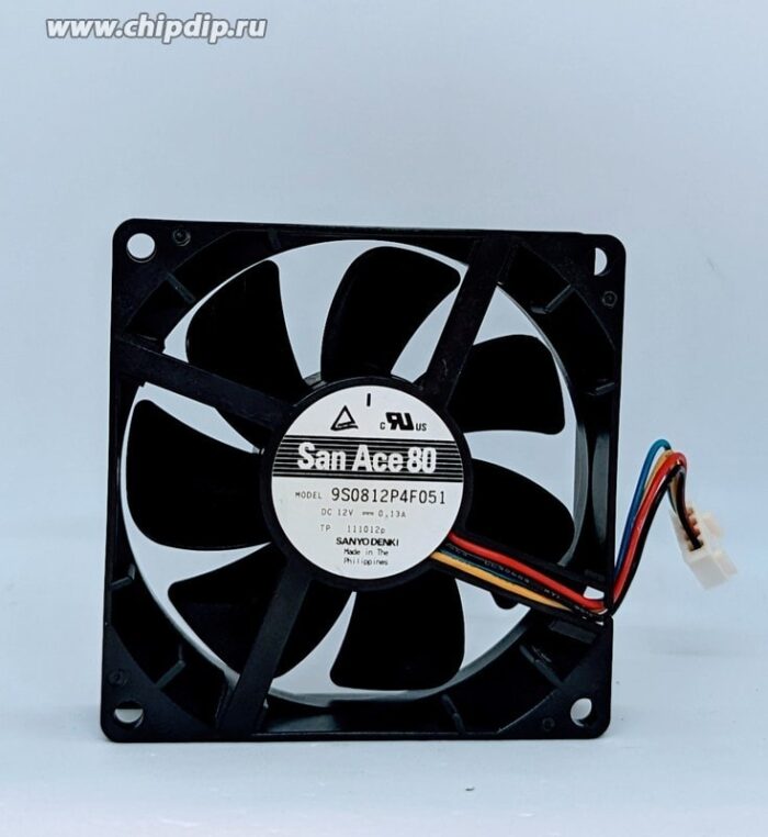 8018048925 Вентилятор Sanyo Denki San Ace 80 9S0812P4F051 DC 12V 0.13A 80x25 4pin Hirschmann — изображение 2