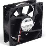 8033982896 11938KA-24N-EL-00, Fan Tubeaxial 24VDC Square - 119mm L x 119mm H Ball 129.9 CFM (3.64m³/min) 3 Wire Leads Hirschmann