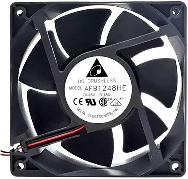 doc043139816 8004746858 AFB1212LE-F00, DC Fans Tubeaxial Fan, 120x38mm, 12VDC, Ball, 3x Lead Wires, Lock Rotor Sensor, Tach Hirschmann — изображение 1