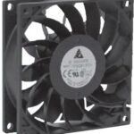 8005862725 FFB0912VH, Fan Tubeaxial 12VDC Square - 92mm L x 92mm H Ball 82.0 CFM (2.30m³/min) 2 Wire Leads Hirschmann