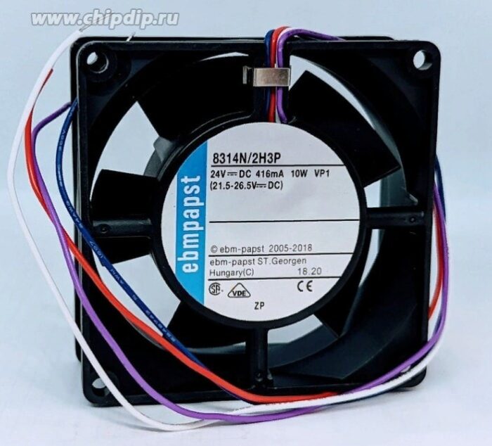 9001081059 Вентилятор Ebmpapst 8314N/2H3P 24v 350mA 8.4W 80x32 3pin, Вентилятор Hirschmann — изображение 2