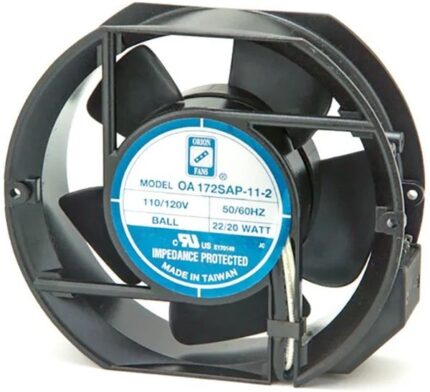 8005811803 OA172SAP-11-2TB, Fan Tubeaxial 115VAC Rectangular/Rounded - 172mm L x 150mm H Ball 170.0 CFM (4.76m³/min) 2 Terminals Hirschmann