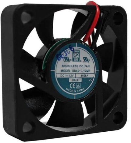 8005184032 OD4010-12HB02A, DC Fans DC Fan, 40x40x10mm, 12VDC, 7CFM, Ball, 2xWire 26AWG, Alarm Output Open Collector Hirschmann