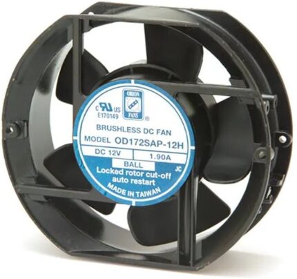 8005989133 OD172SAP-24HHB, Fan Tubeaxial 24VDC Rectangular/Rounded - 172mm L x 150mm H Ball 300.0 CFM (8.40m³/min) 2 Wire Leads Hirschmann