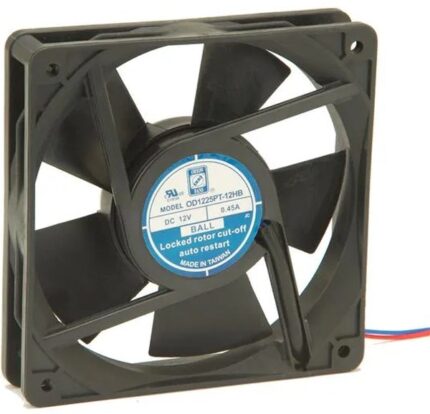 8005183959 OD1225-24HTB, DC Fans DC Fan, 120x120x25mm, 24VDC, 89CFM, Ball Bearing, Terminals Hirschmann