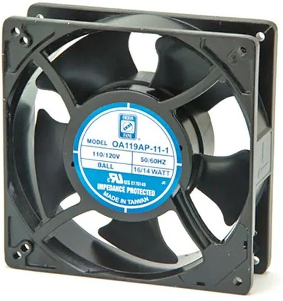 doc043289386 8005183817 OA119AP-11-1WB, AC Fans Axial Fan, 127x127x38mm, 115VAC, 130CFM, 14W, 46.1dBA, 2725RPM, Ball, Lead Wires Hirschmann — изображение 1