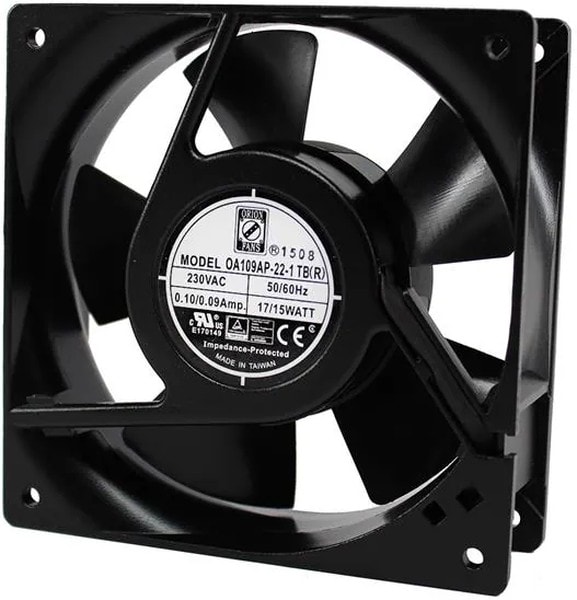 doc043289640 8005789181 OA109AP-22-1TBR, Fan Tubeaxial 230VAC Square - 119.5mm L x 119.5mm H Ball 99.0 CFM (2.77m³/min) 2 Terminals Hirschmann — изображение 1
