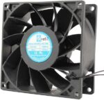 8005183929 OA938EC-UR-1WB, EC Fans EC Axial Fan, Universal Range, 92x92x38mm, 115VAC/230VAC, 60CFM, 0.27"H20, Wire Hirschmann