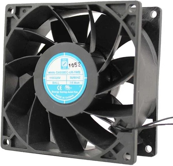 doc043289753 8005183929 OA938EC-UR-1WB, EC Fans EC Axial Fan, Universal Range, 92x92x38mm, 115VAC/230VAC, 60CFM, 0.27"H20, Wire Hirschmann — изображение 1