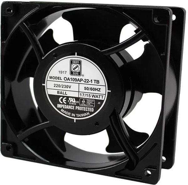 doc043289779 8005762565 OA109AP-22-1TB, Fan Tubeaxial 230VAC Square - 120mm L x 120mm H Ball 110.0 CFM (3.08m³/min) 2 Terminals Hirschmann — изображение 1