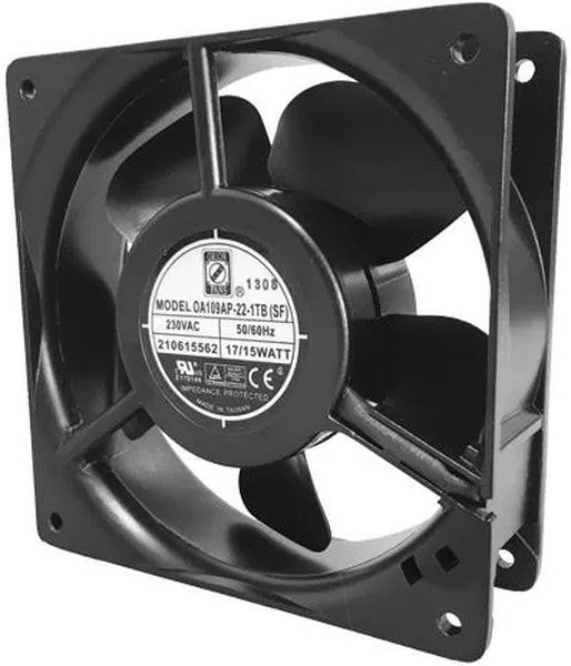 doc043292128 8033838760 OA109AP-11-1TBSF, Fan Tubeaxial 115VAC Square - 120mm L x 120mm H Ball 106.0 CFM (2.97m³/min) 2 Terminals Hirschmann — изображение 1