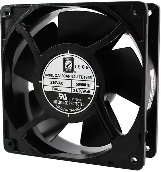 doc043292669 8005183807 OA109AP-22-1TB1855, AC Fans Axial Fan, 120x120x38mm, 230VAC, 105CFM, 20W, 48dBA, Ball, Terminal, IP55 Hirschmann — изображение 1