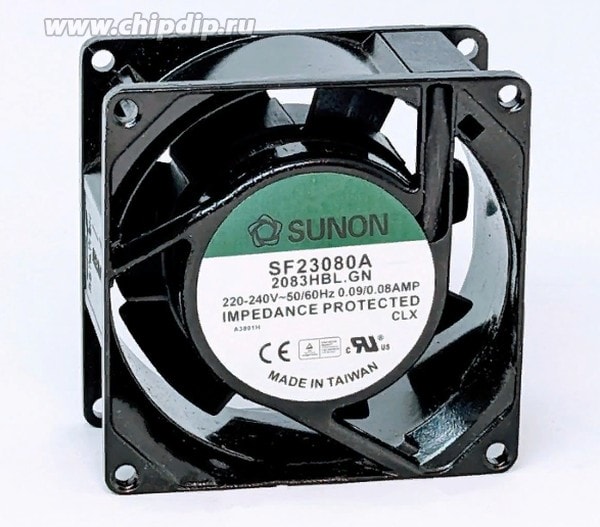doc043362150 8017320865 Вентилятор Sunon SF23080A 220v 0.9/0.8a клемма 2 pin 80x38 Hirschmann — изображение 1