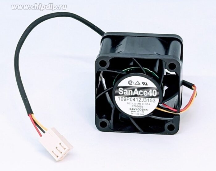8016693621 Вентилятор Sanyo Denki San Ace 109P0412J3153 12v 0.35 40x28 3pin Hirschmann — изображение 2