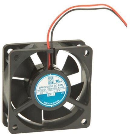 8006908266 OD6020-24MB, Fan Tubeaxial 24VDC Square - 60mm L x 60mm H Ball 2 Wire Leads Hirschmann