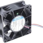 8005830614 3212J/2H4P, Fan Tubeaxial 12VDC Square - 92mm L x 92mm H Ball 165.0 CFM (4.62m³/min) 4 Wire Leads Hirschmann