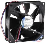8006150466 3412NLE, Fan Tubeaxial 12VDC Square - 92mm L x 92mm H Ball 35.9 CFM (1.01m³/min) 2 Wire Leads Hirschmann