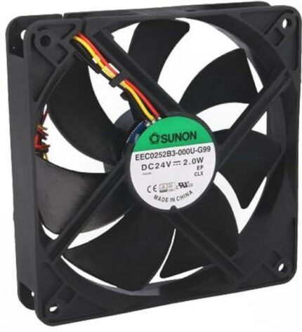 8007182166 EEC0252B3-000U-G99, Вентилятор осевой, 24В DC, 120х120х25мм, 0.084А, 2Вт, качения, 2200об/мин, 3 провода Hirschmann