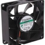 8006263188 MF80251V1-1000U-A99, DC Fans Axial Fan, 80x80x25mm, 12VDC, 41CFM, 0.18"H2O, Vapo, Wire, Auto Restart Hirschmann