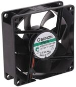 8006263188 MF80251V1-1000U-A99, DC Fans Axial Fan, 80x80x25mm, 12VDC, 41CFM, 0.18"H2O, Vapo, Wire, Auto Restart Hirschmann