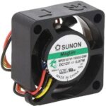 8033888124 MF25101V1-1000U-G99, Fan Tubeaxial 12VDC Square - 25mm L x 25mm H Vapo-Bearing™ 3.8 CFM (0.106m³/min) 3 Wire Leads Hirschmann