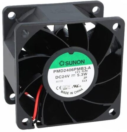 8002554271 PMD2406PMB3-A (2).GN, Вентилятор осевой, 24В DC, 60x60x38мм, подшипник качения, 70,5куб.м/ч, 47дБА, 24AWG () Hirschmann