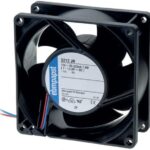 8006847124 3214JN, Fan Tubeaxial 24VDC Square - 92mm L x 92mm H Ball 77.0 CFM (2.16m³/min) 2 Wire Leads Hirschmann