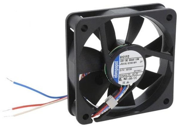 doc043790691 8006854561 612F/2, Fan Tubeaxial 12VDC Square - 60mm L x 60mm H Sintec 17.1 CFM (0.479m³/min) 3 Wire Leads Hirschmann — изображение 1