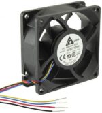 8005819625 AFB0712SHX02, Fan Tubeaxial 12VDC Square - 70mm L x 70mm H Ball 61.1 CFM (1.71m³/min) 4 Wire Leads Hirschmann — изображение 2