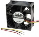 8006710199 9G0848H101, Fan Tubeaxial 48VDC Square - 80mm L x 80mm H Ball 80.0 CFM (2.24m³/min) 3 Wire Leads Hirschmann