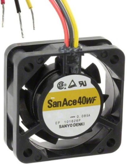 8005986555 9WF0424H6D01, Fan Tubeaxial 24VDC Square - 40mm L x 40mm H Ball 9.2 CFM (0.258m³/min) 3 Wire Leads Hirschmann