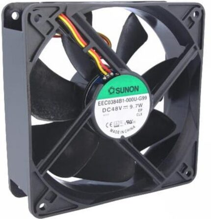 8007251023 EEC0384B1-000U-G99, Вентилятор осевой, 48В DC, 120х120х38мм, 0.203А, 9.7Вт, качения, 3100об/мин, 3 провода Hirschmann