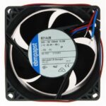 8005778630 8214JN, Fan Tubeaxial 24VDC Square - 80mm L x 80mm H Ball 78.0 CFM (2.18m³/min) 2 Wire Leads Hirschmann