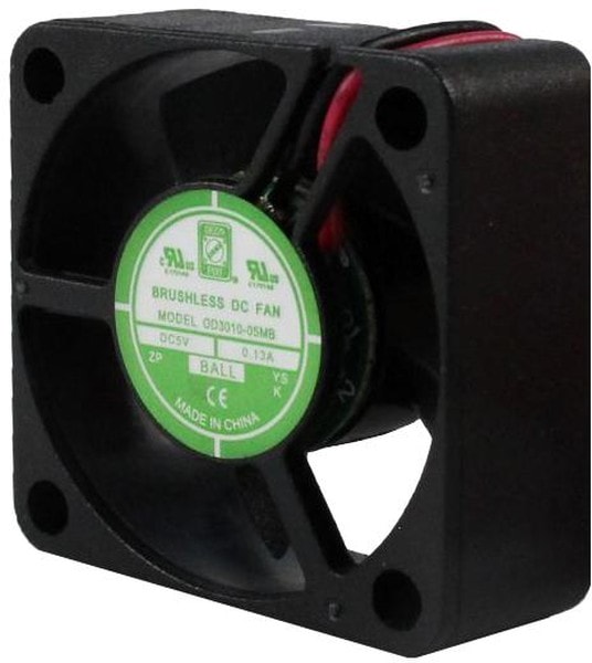 doc044085105 8034000274 OD3010-05LB, Fan Tubeaxial 5VDC Square - 30mm L x 30mm H Ball 3.5 CFM (0.098m³/min) 2 Wire Leads Hirschmann — изображение 1