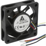 8005845192 AFC0612DB-F00, Fan Tubeaxial 12VDC Square - 60mm L x 60mm H Ball 29.2 CFM (0.818m³/min) 4 Wire Leads Hirschmann