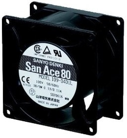 8006216378 109-041UL, DC Fans Axial Fan, 80x80x42mm, 24VDC, 101.1CFM, 3.84W, 42dBA, Low Noise, Ribless, Tach Hirschmann