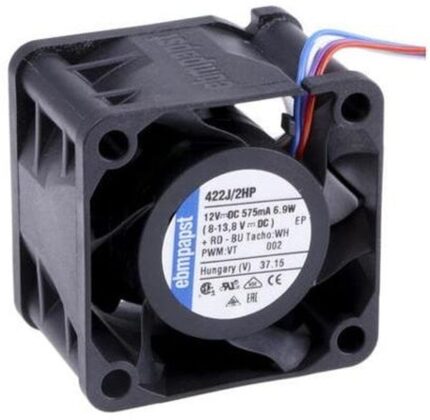 8035598002 Вентилятор Ebmpapst 422J/2HP DC 12V 575mA 6.9W 40x28 2pin () Hirschmann