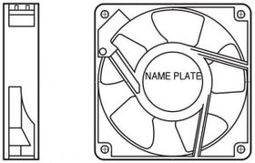 doc044170469 8034039180 11925PB-A1L-EA-00, Fan Tubeaxial 115VAC Square - 119mm L x 119mm H Ball 70.6 CFM (1.98m³/min) 2 Terminals Hirschmann — изображение 1